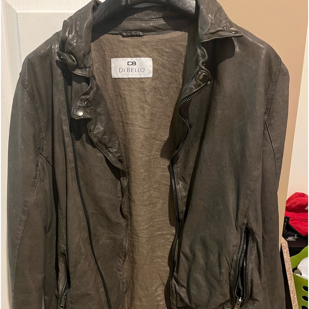 Dibello gray genuine leather jacket